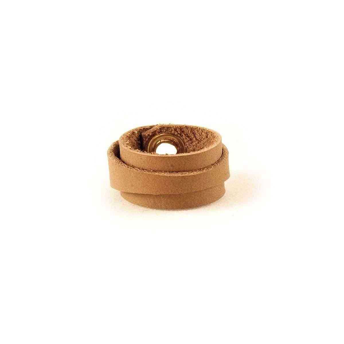 Leather Ring Slim Brown Back