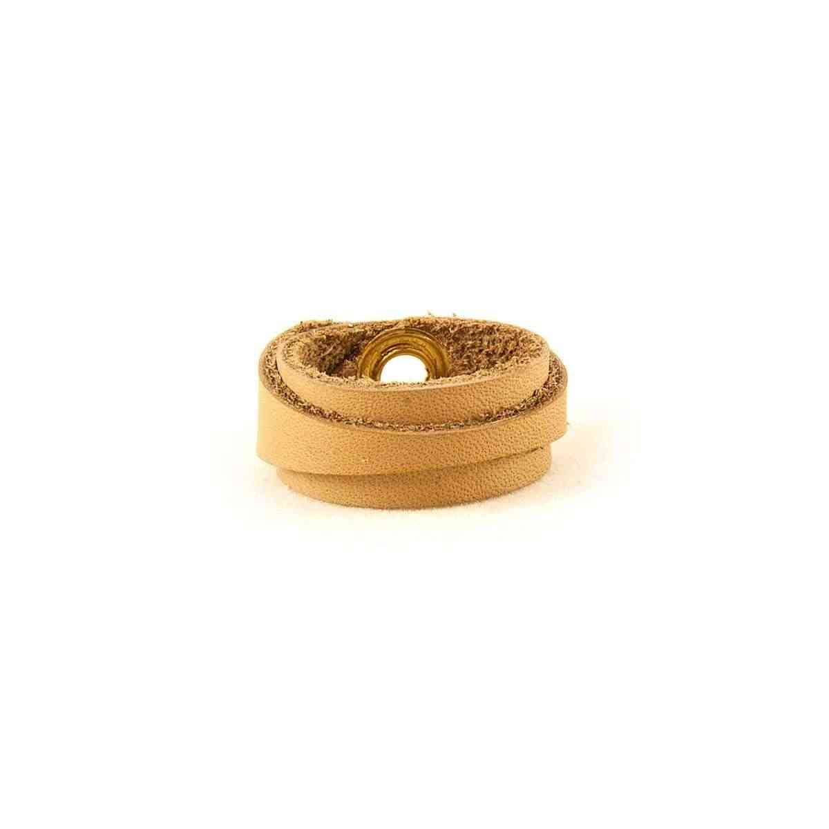 Leather Ring Slim Light Brown Back