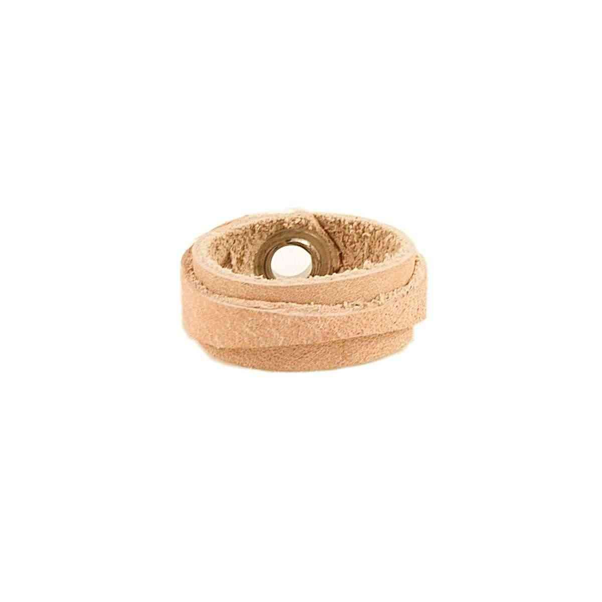 Leather Ring Slim Brown Back