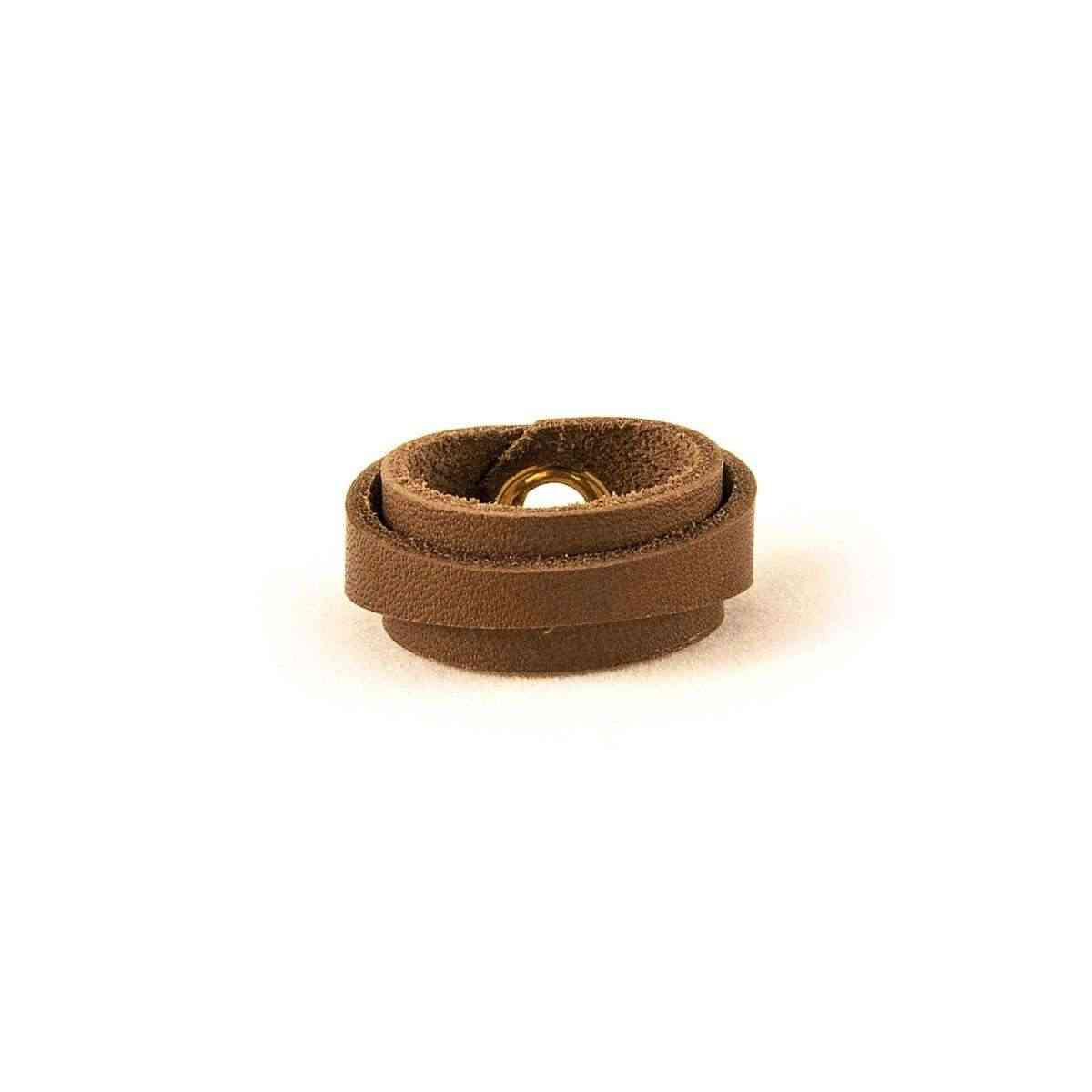 Leather Ring Slim Dark Brown Back