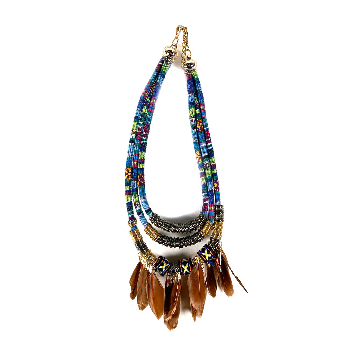 Boho Feather Collier Brown