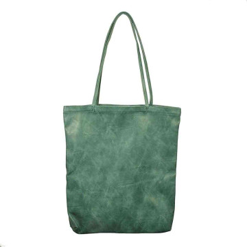 Leather Tote Bag Green Large