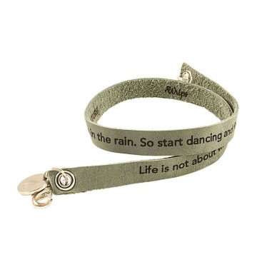 Dark Brown Custom Engraved Leather Bracelet - Double Wrap