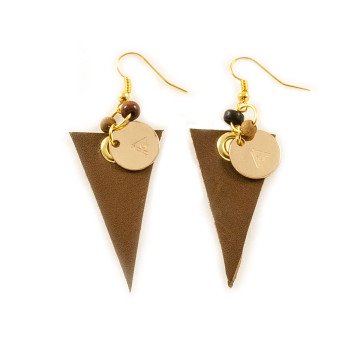 Leather Triangle Earrings
