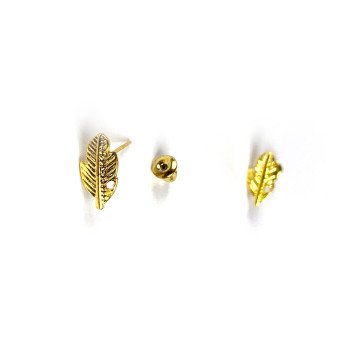 Mini Feather Earrings Gold