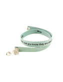 Baby Blue Custom Engraved Leather Bracelet - Double Wrap