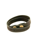 Engraved leather bracelet with buttons. Double wrap.