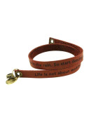 Burgundy Red Custom Engraved Leather Bracelet - Double Wrap