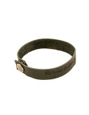 Engraved leather bracelet with buttons. Single wrap.