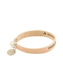 Pink Engraved Leather Bracelet - Single Wrap