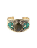 Nepalese Bangle - Single Grey Stone - Wide