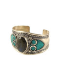Nepalese Bangle - Single Grey Stone - Wide