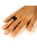 Leather Ring Black Hand