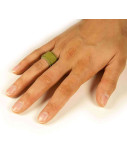 Leather Ring Olive Green Hand