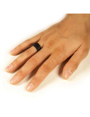 Leather Ring Slim Black Hand