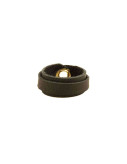 Leather Ring Slim Black Back