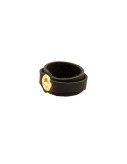 Leather Ring Slim Black Side
