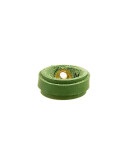Leather Ring Slim Green Back