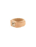 Leather Ring Slim Pink Side