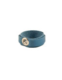 Leather Ring Slim Royal Blue Side
