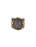 Nepalese Ring - Single Purple Stone - Wide