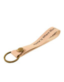 Engraved Leather Keychain Pink