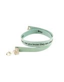 Baby Blue Custom Engraved Leather Bracelet - Double Wrap