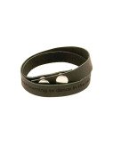 Engraved leather bracelet with buttons. Double wrap.
