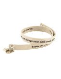 White Custom Engraved Leather Bracelet - Double Wrap