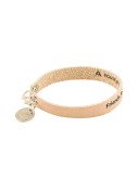 Pink Engraved Leather Bracelet - Single Wrap
