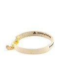 White Engraved Leather Bracelet - Single Wrap