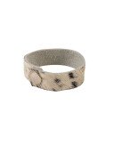 Leather sturdy silver buttoned bracelet. Single Wrap. Cow print