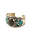 Nepalese Bangle - Single Grey Stone - Wide