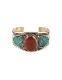 Nepalese Bangle - Single Red Stone - Wide