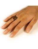 Leather Ring Dark Brown Hand