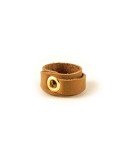 Leather Ring Slim Brown Front