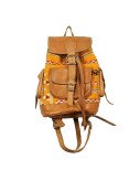 Moroccan Kilim Leather Backpack Front
