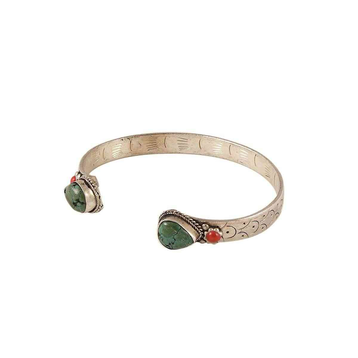 Nepalese Bangle - Double Teardrop Stone