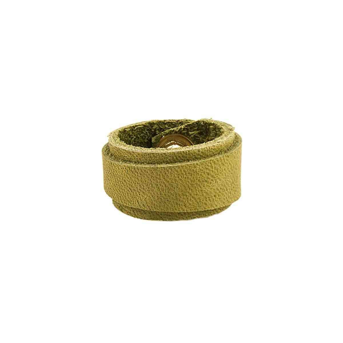 Leather Ring Olive Green