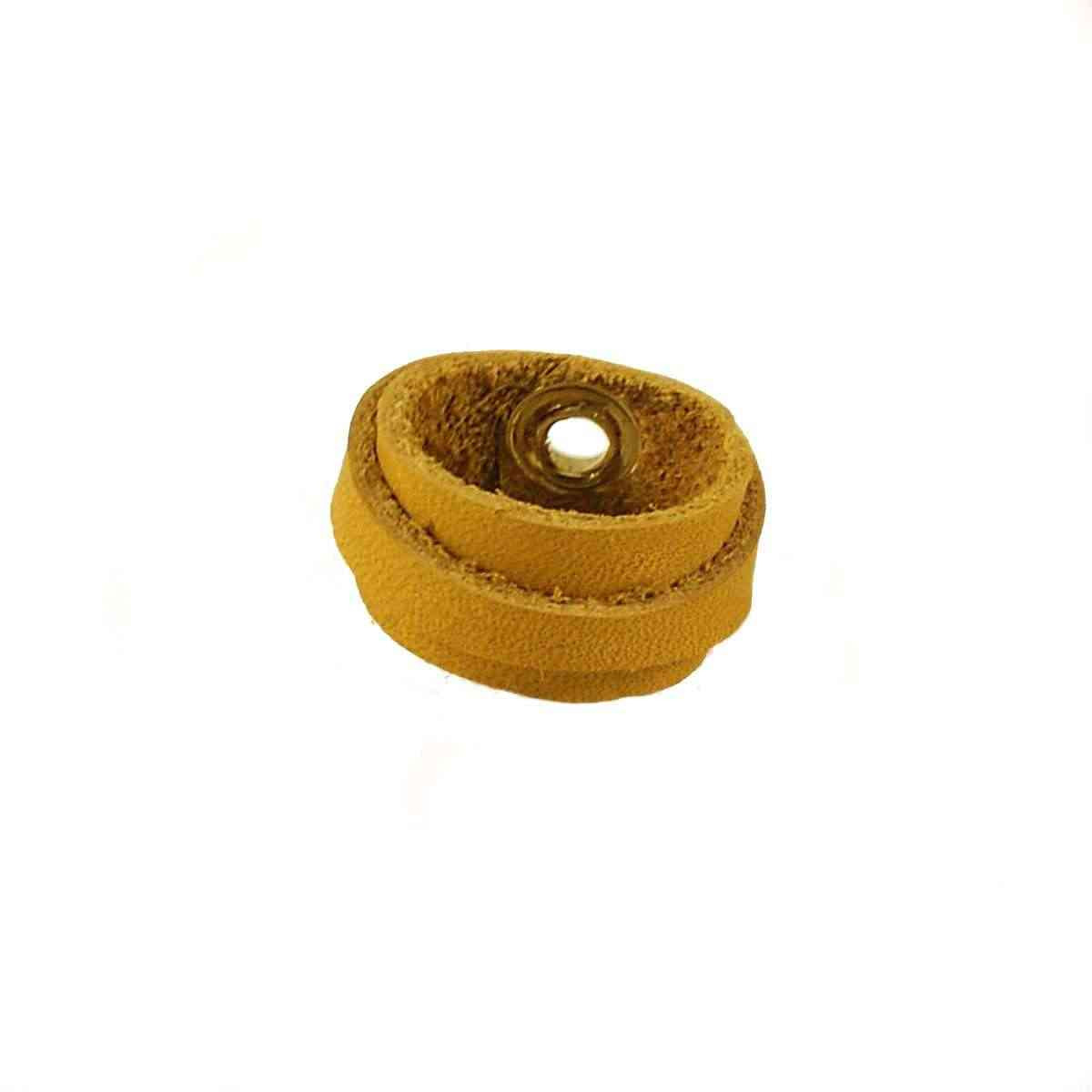 Leather Ring Yellow Ochre Back