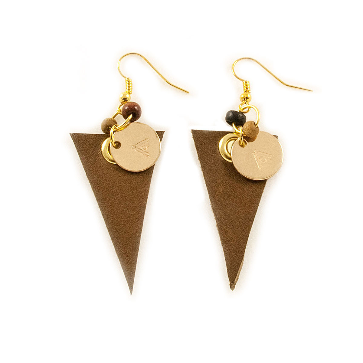 Leather Triangle Earring