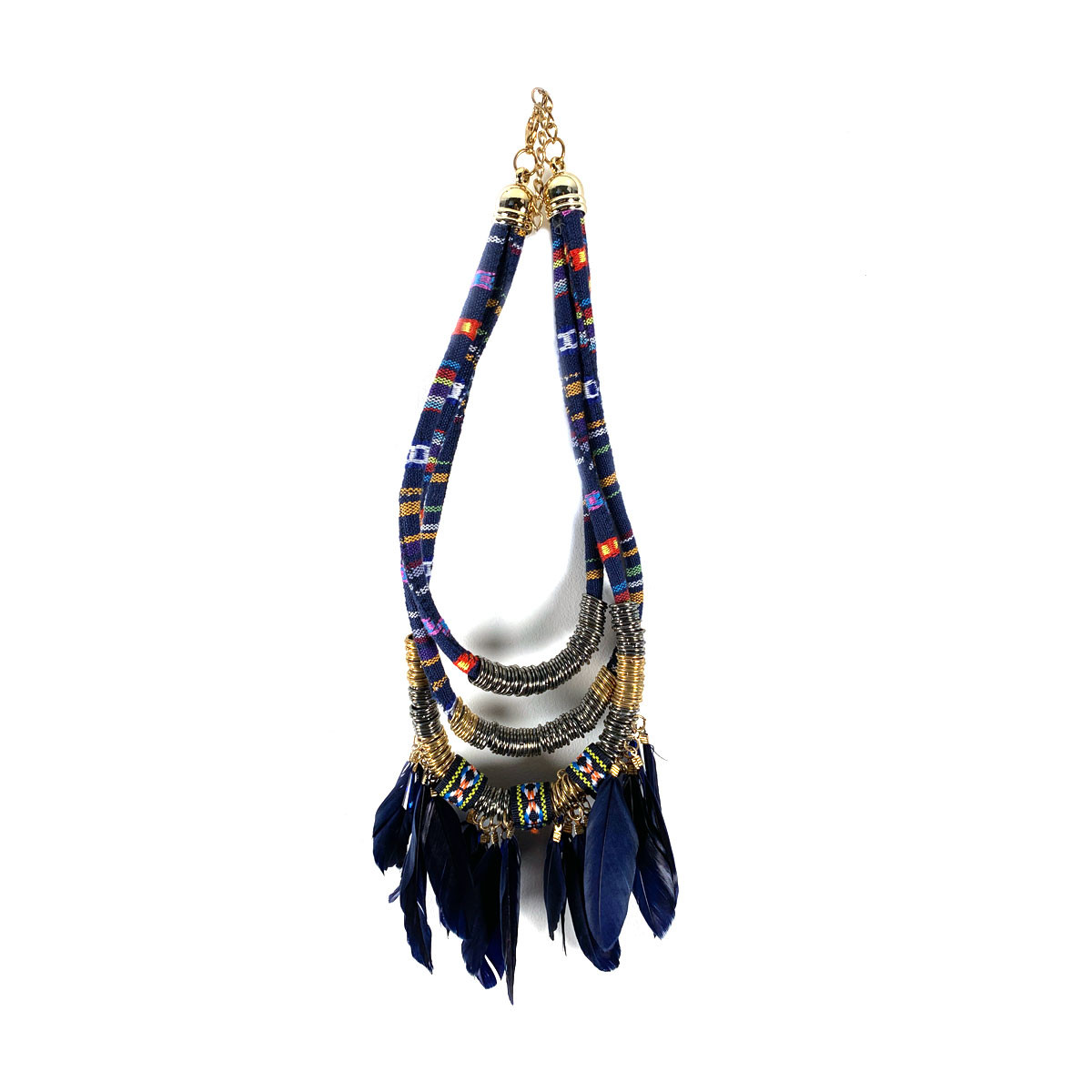 Boho Feather Collier Blue
