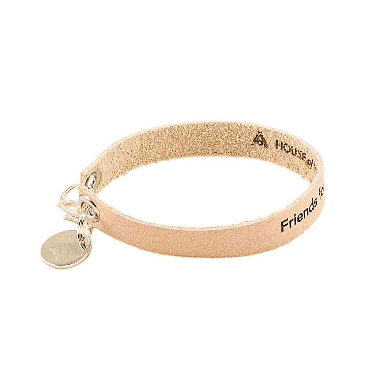 Pink Engraved Leather Bracelet - Single Wrap