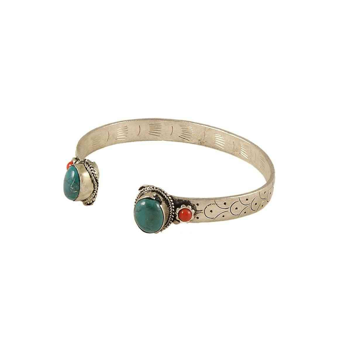 Nepalese Bangle - Double Round Stone