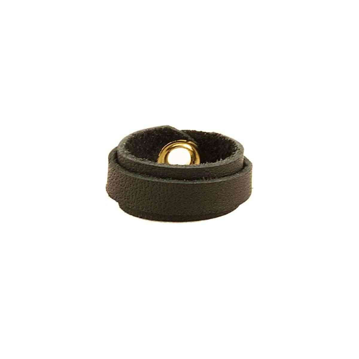 Leather Ring Slim Black