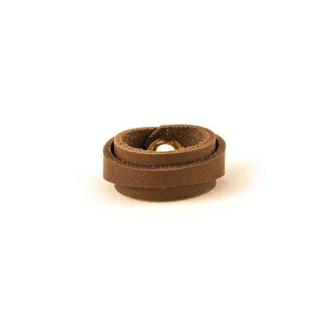 Leather Ring Slim Dark Brown 