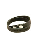 Engraved leather bracelet with buttons. Double wrap.