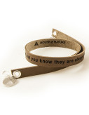 Dark Brown Engraved Leather Bracelet - Double Wrap