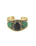 Nepalese Bangle - Single Blue Stone - Wide