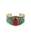 Nepalese Bangle - Single Red Stone - Wide
